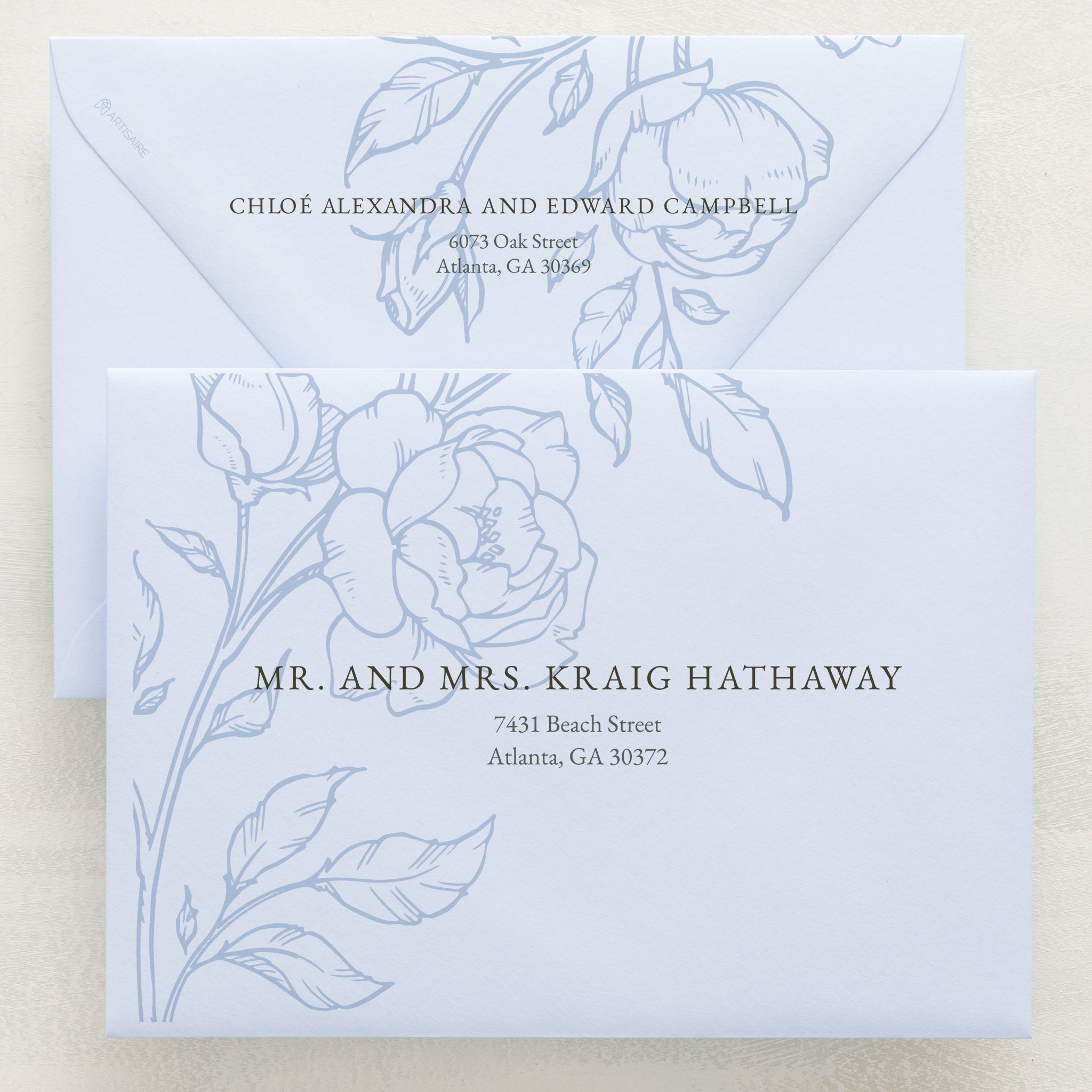 (Sample) Climbing Roses Addressed Envelopes