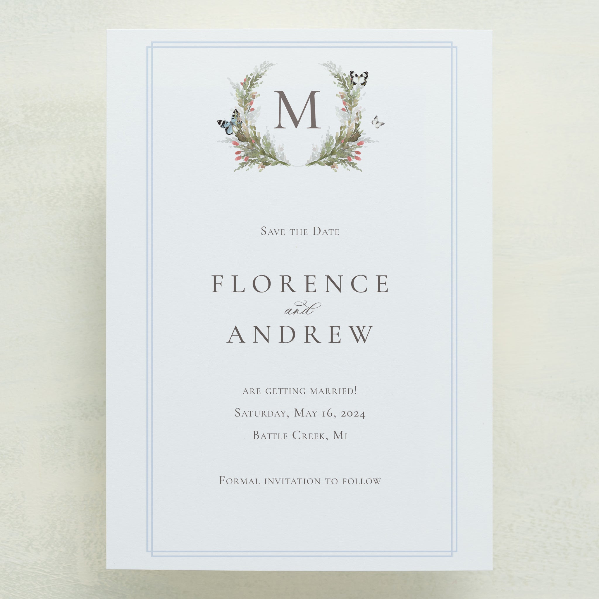 (Sample) Hearts A Flutter Save The Date