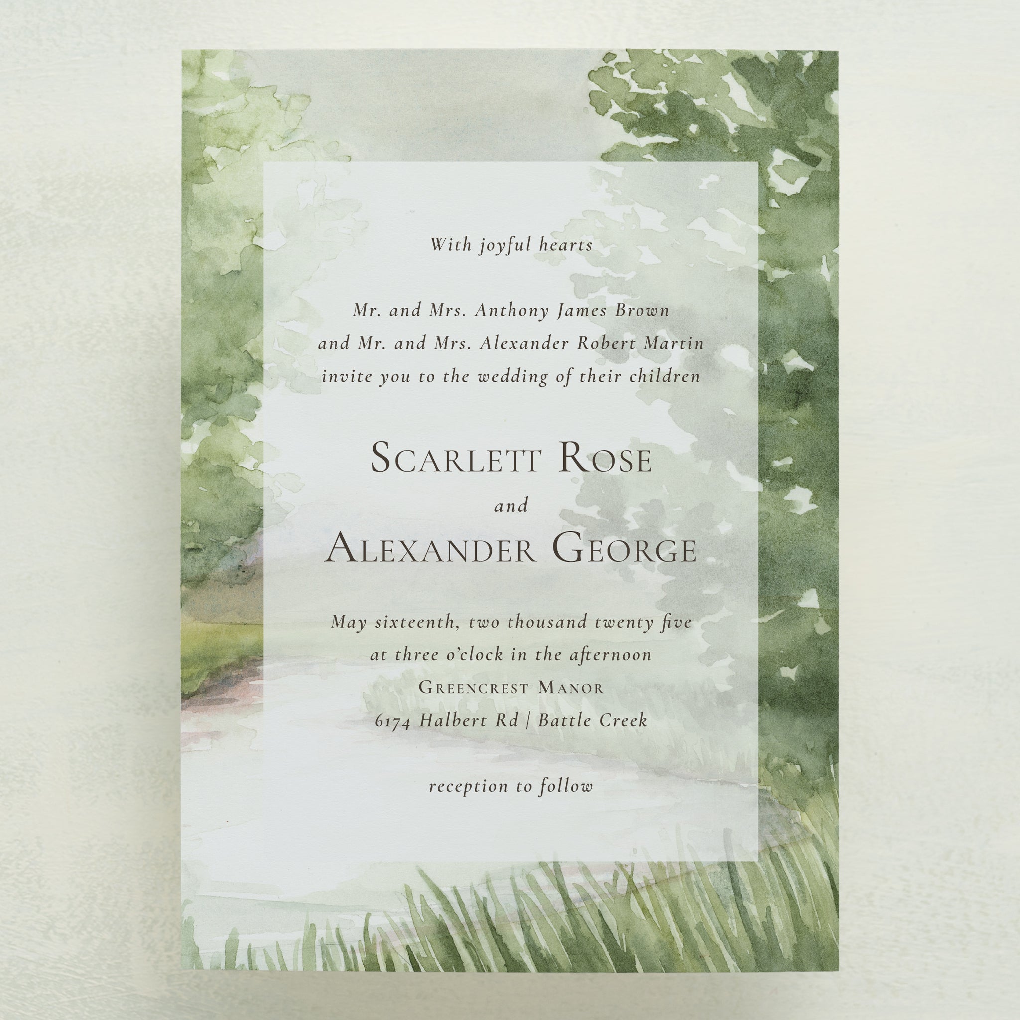(Sample) Swan Lake Wedding Invitations