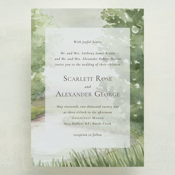 (Sample) Swan Lake Wedding Invitations