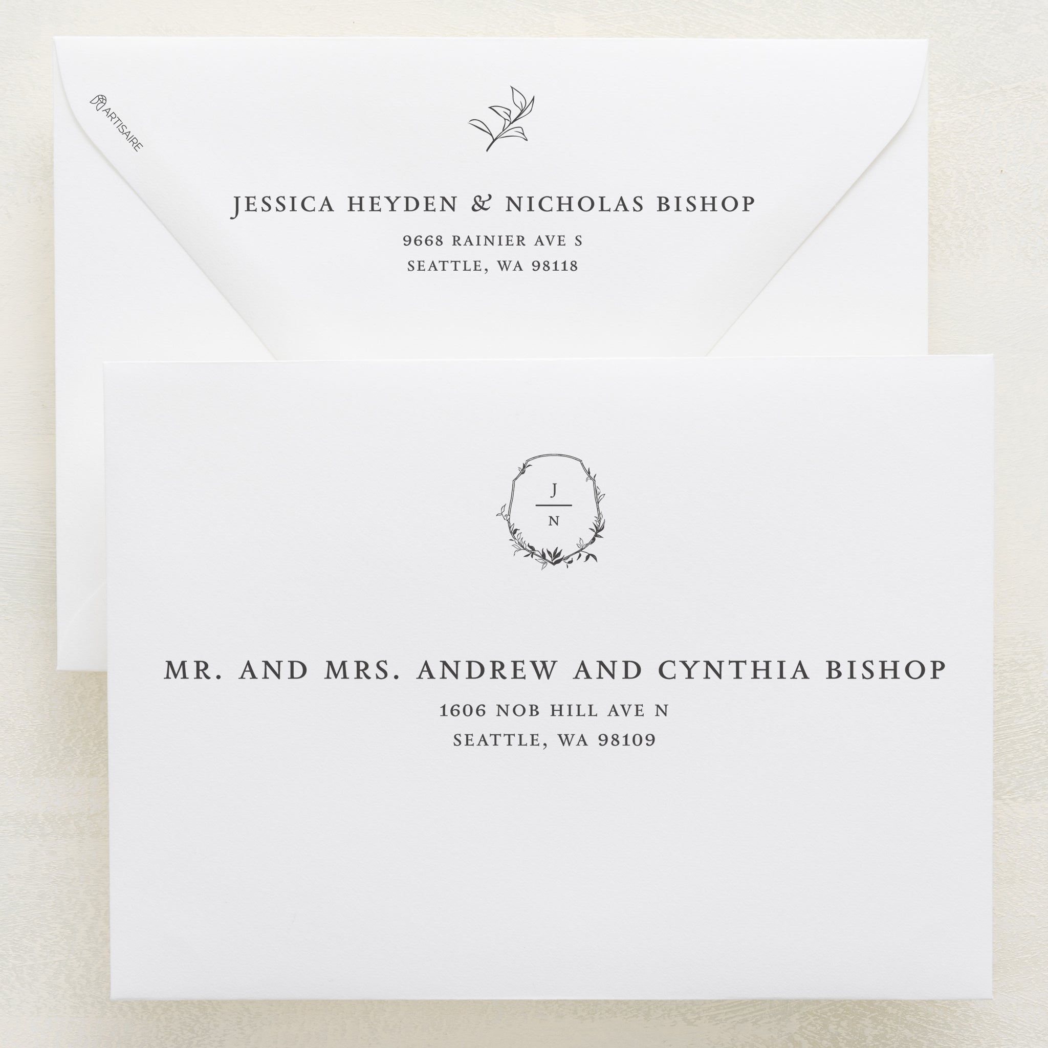 (Sample) Monarch Addressed Envelopes