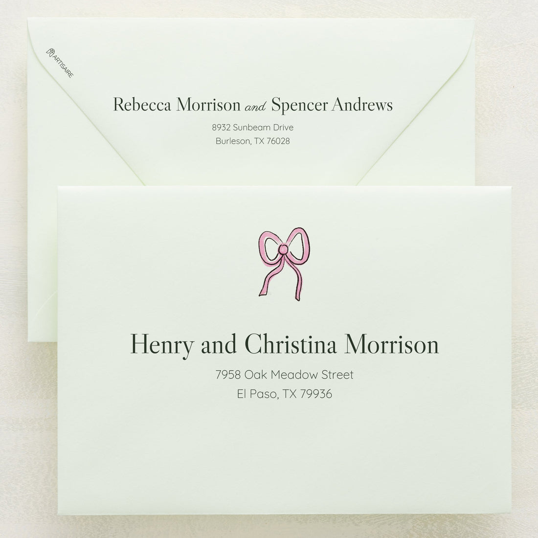 (Sample) Lovebirds Addressed Envelopes