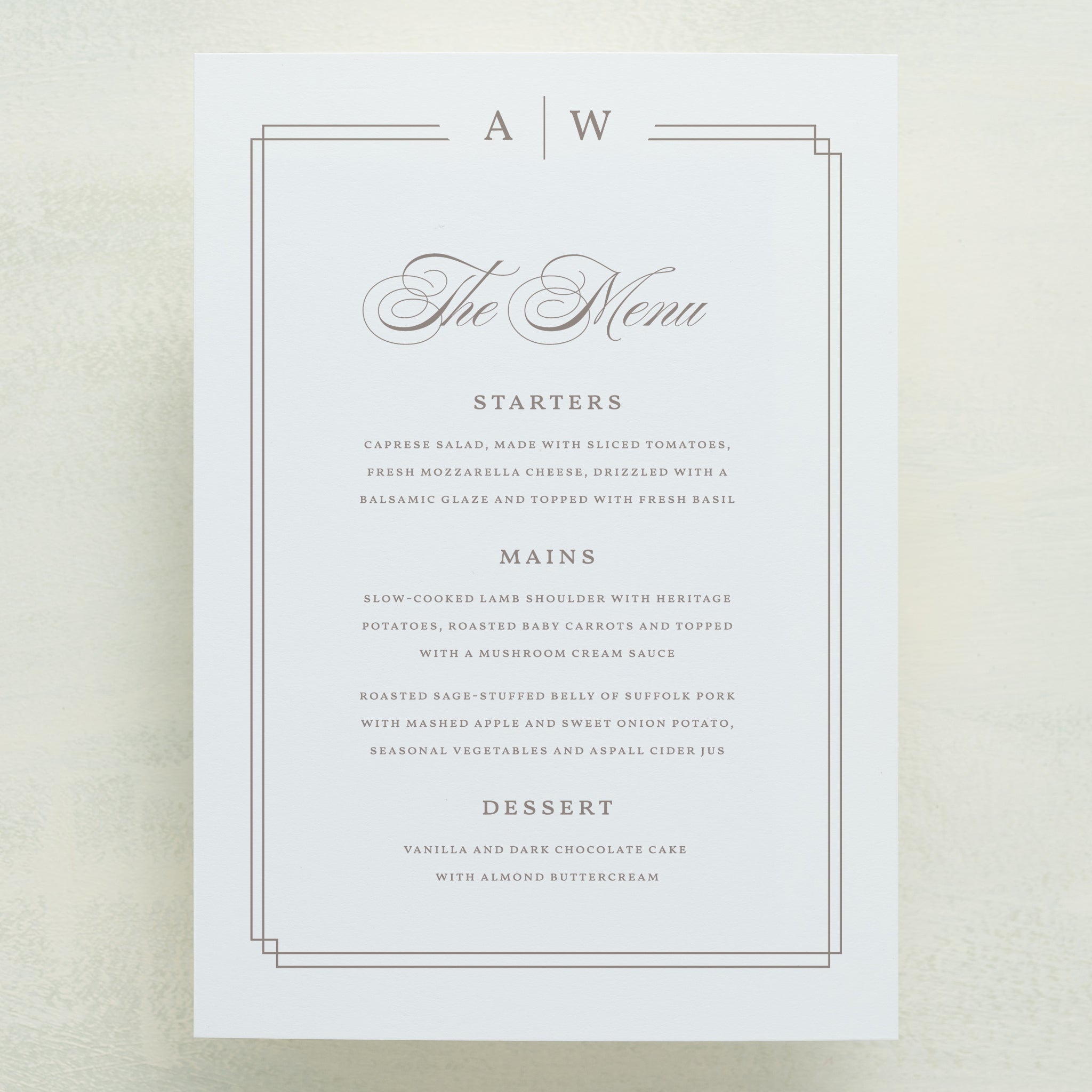 Always Traditional Menu