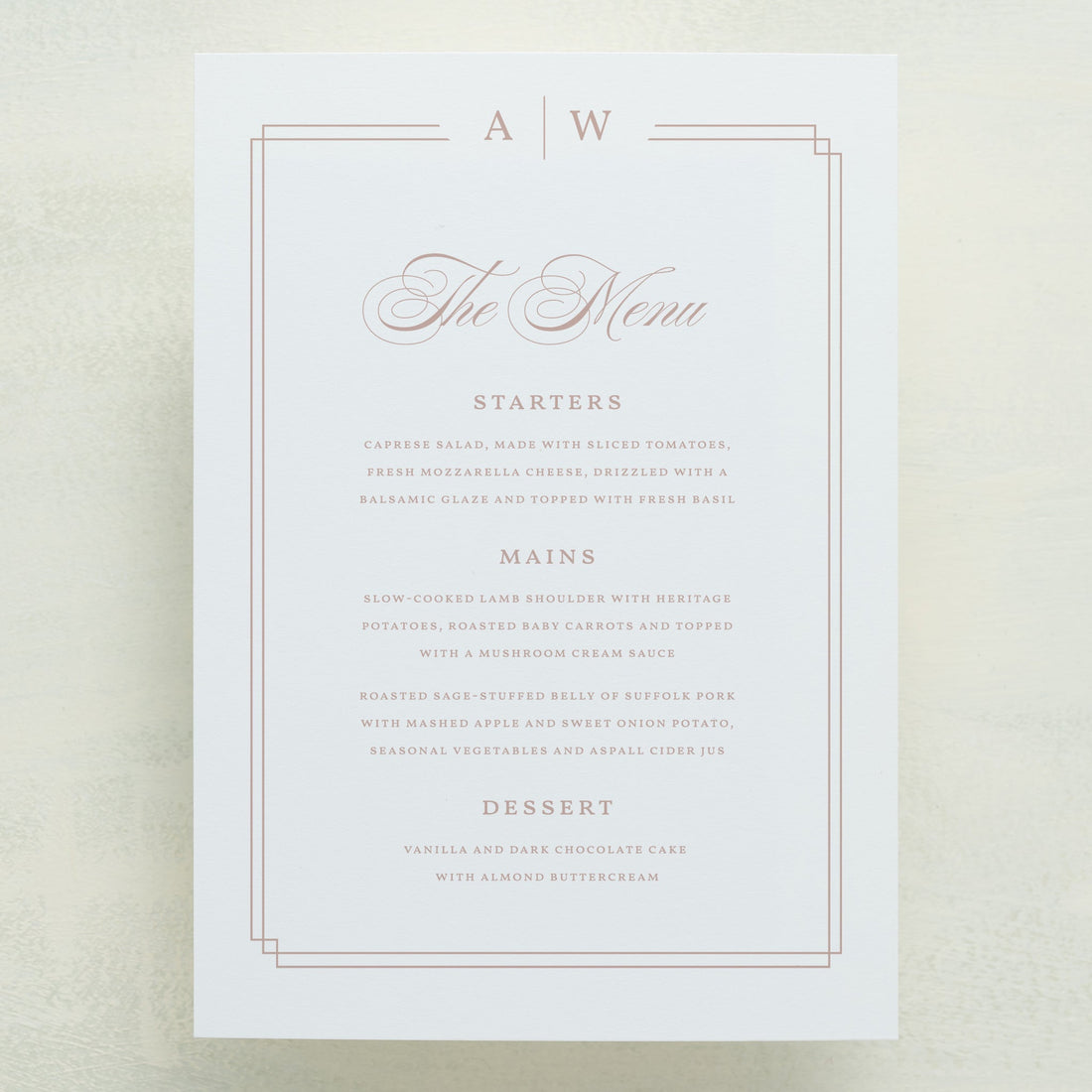 Always Traditional Menu