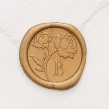 (Sample) Garden Roses Monogram Wax Seals
