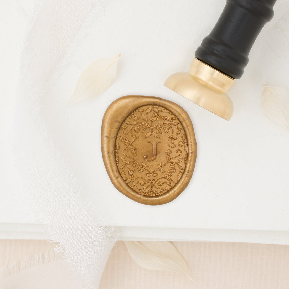 June Single Initial Wax Stamp